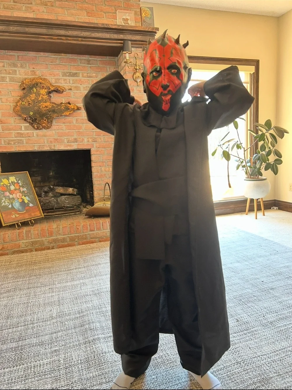 Darth Maul Adult Black and Red Horned Latex Face Mask - Star Wars